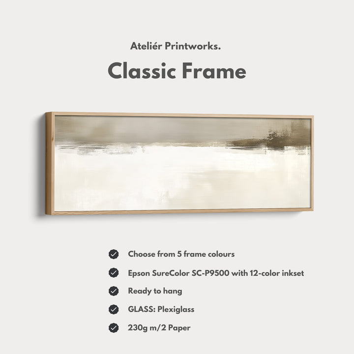 Abstract Beige and Grey Landscape Long Horizontal Wall Art - H0031