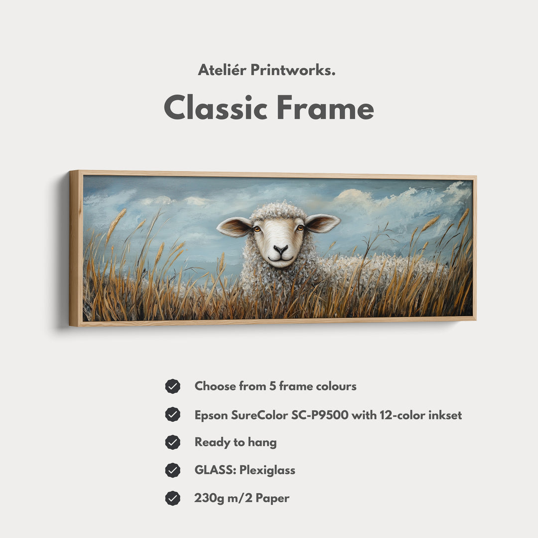 Sheep Horizontal Art Long Wall Hanging Large Canvas - H0067