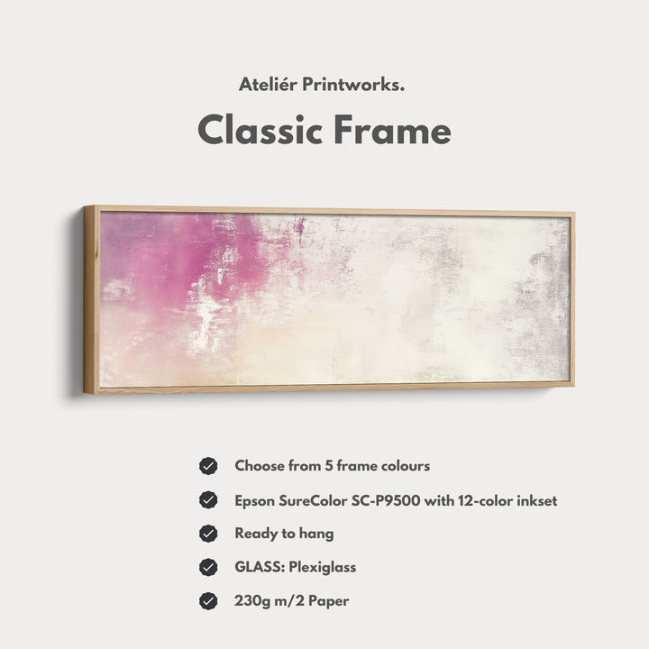 Abstract Pink Pastel Long Horizontal Wall Art Panoramic Wall Art - H0138