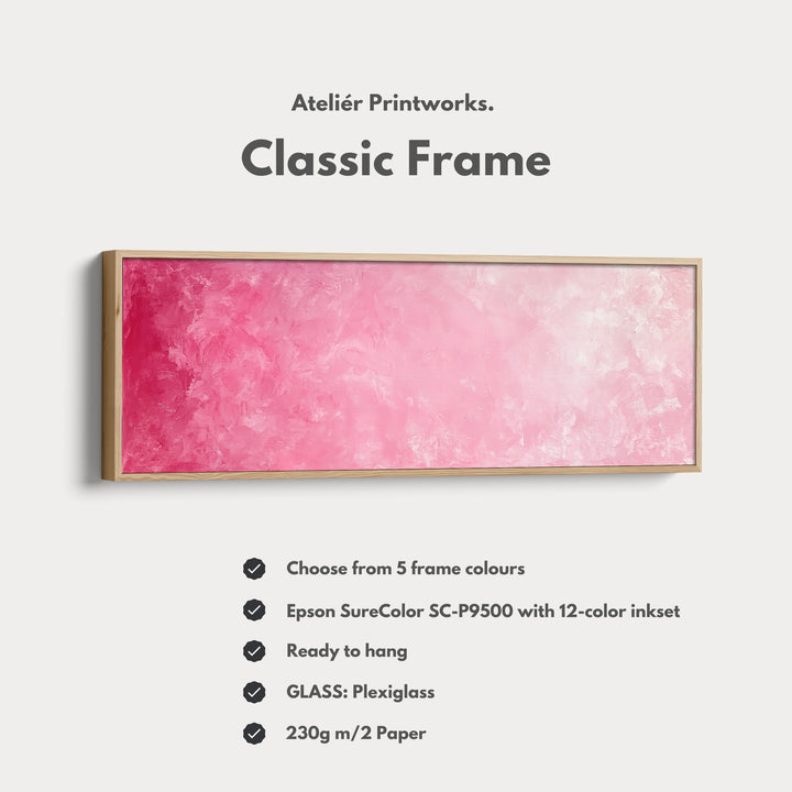 Long Horizontal Wall Art Panoramic Wall Art Abstract Pink Minimalist - H0142