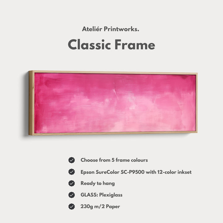 Minimalist Pink Long Horizontal Wall Art Panoramic Wall Art - H0143