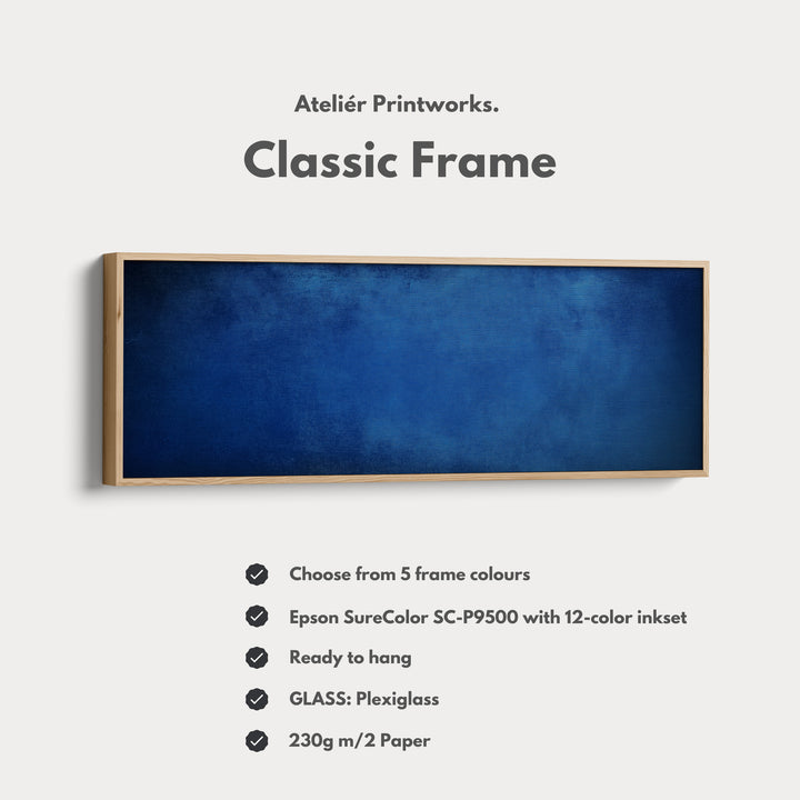 Minimalist Blue Long Horizontal Wall Art Panoramic Wall Art - H0144
