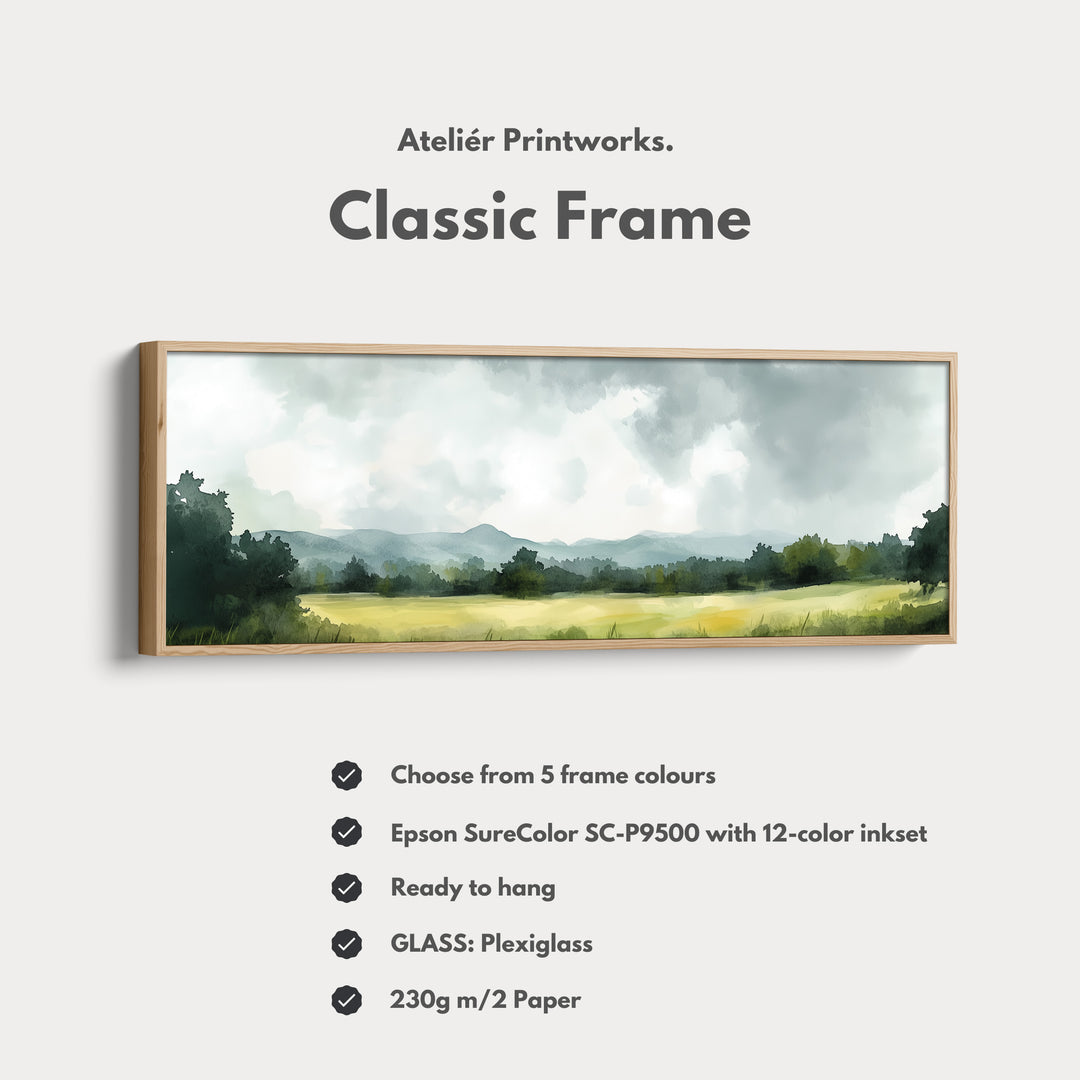 Long Landscape Narrow Framed Canvas Wall Decor - H0154