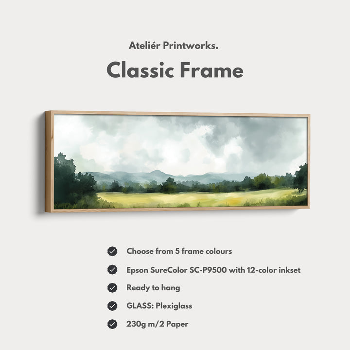 Long Landscape Narrow Framed Canvas Wall Decor - H0154