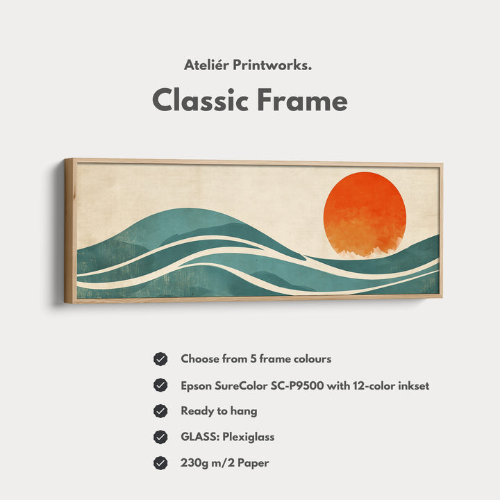 Vintage Sunset Long Narrow Panoramic Canvas Wall Decor - H0161