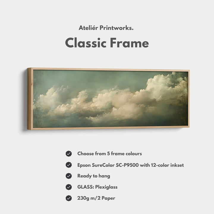 Vintage Cloud Horizontal Long Narrow Wall Decor - H0170