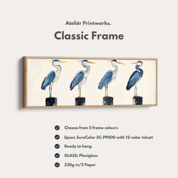The Herons Above Bed Decor Framed Canvas Wall Decor - H0195
