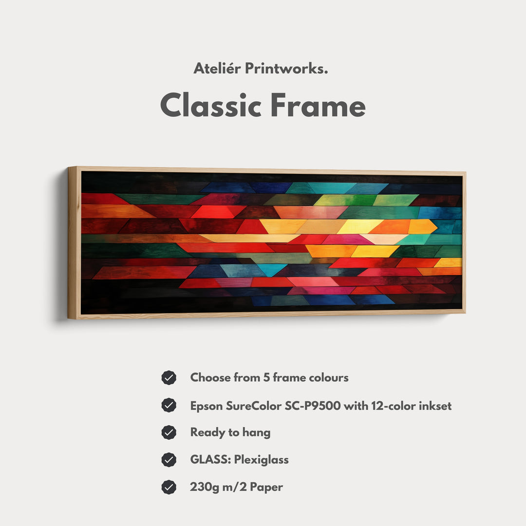 Colorful Geometric Panoramic Large Framed Wall Decor - H0230