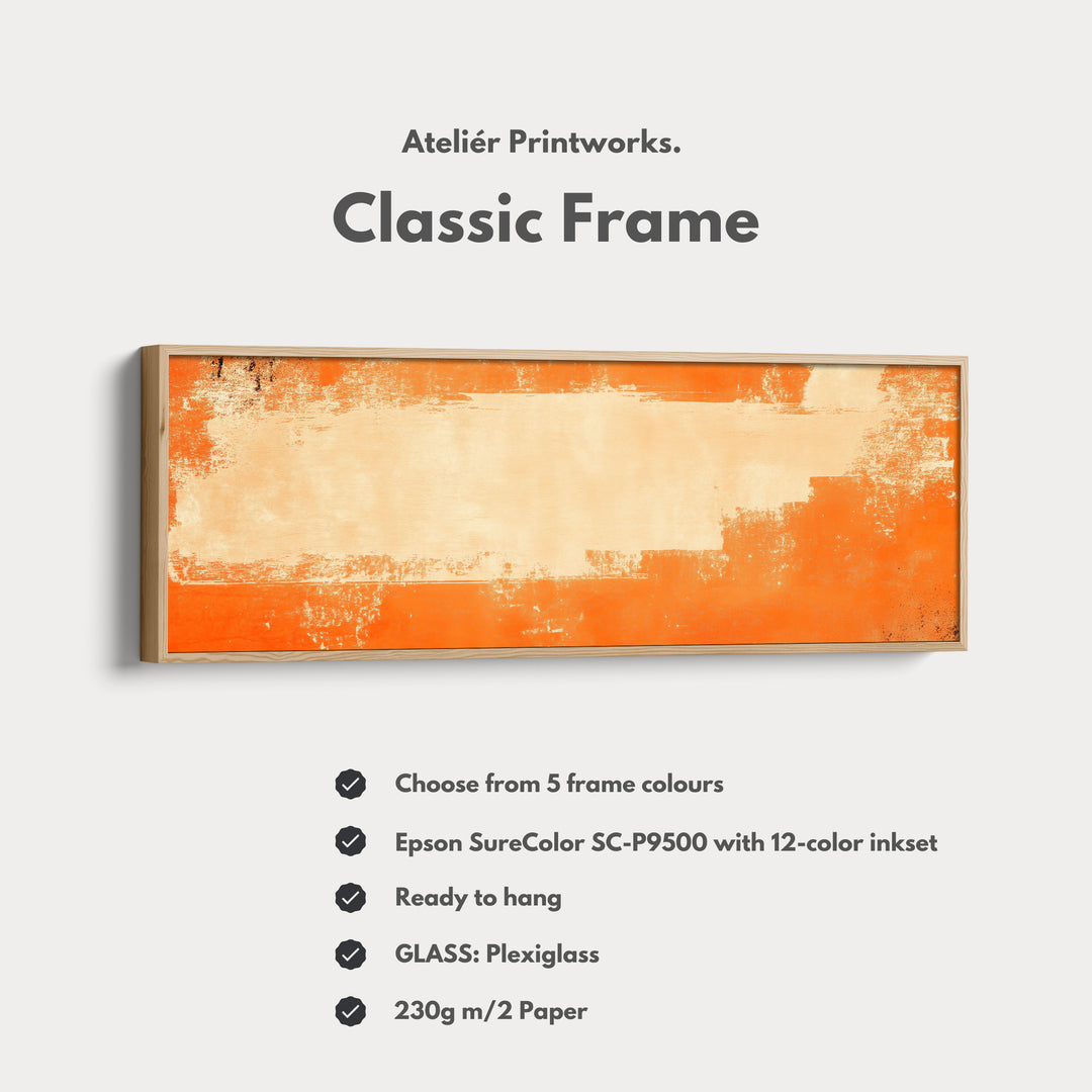 Minimalist Orange Long Horizontal Wall Art Panoramic Wall Art - H0145