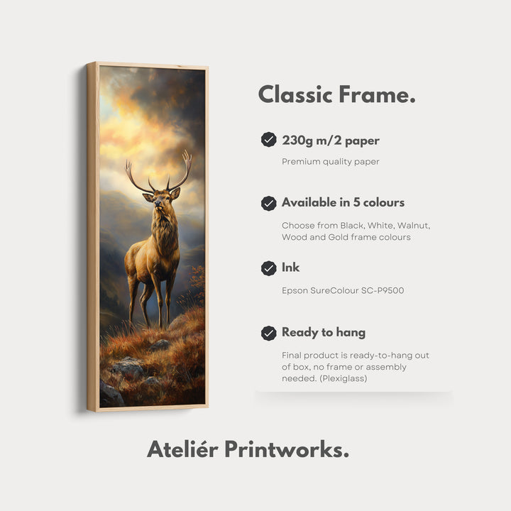 Stag Tall Narrow Skinny Canvas Artwork - V0017