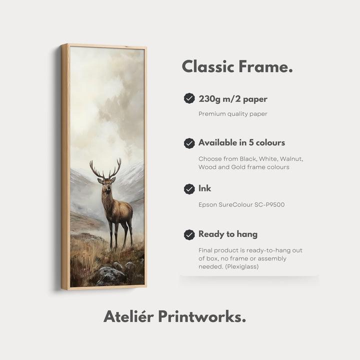 Stag Canvas Tall Narrow Skinny Artwork - V0018