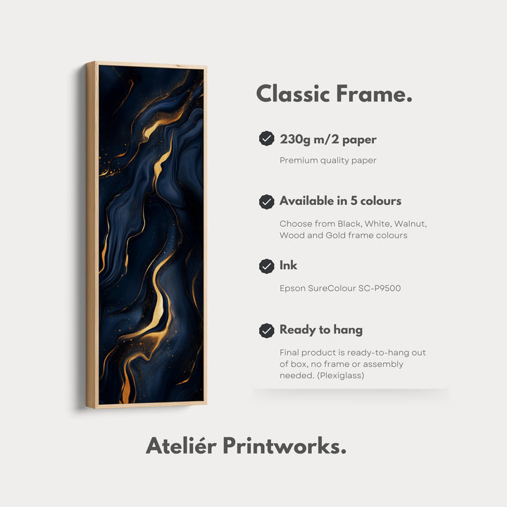 Gold Marble Abstract Long Vertical Wall Decor - V0039