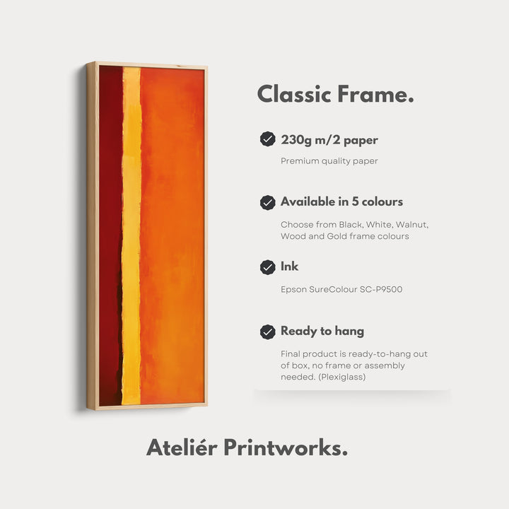 Orange Abstract Long Vertical Large Canvas Wall Decor - V0050