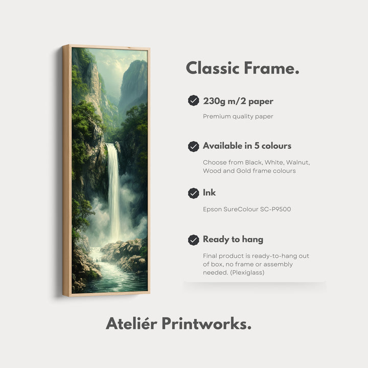 Long Narrow Vertical Large Canvas Wall Decor Waterfall - V0105