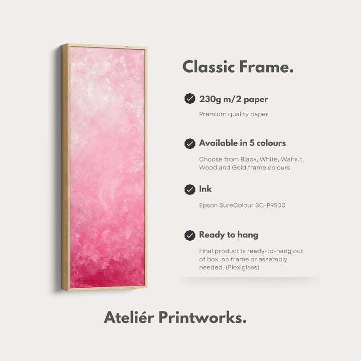 Abstract Pink Vertical Wall Art - Tall Long Narrow Vertical Wall Decor - V0126