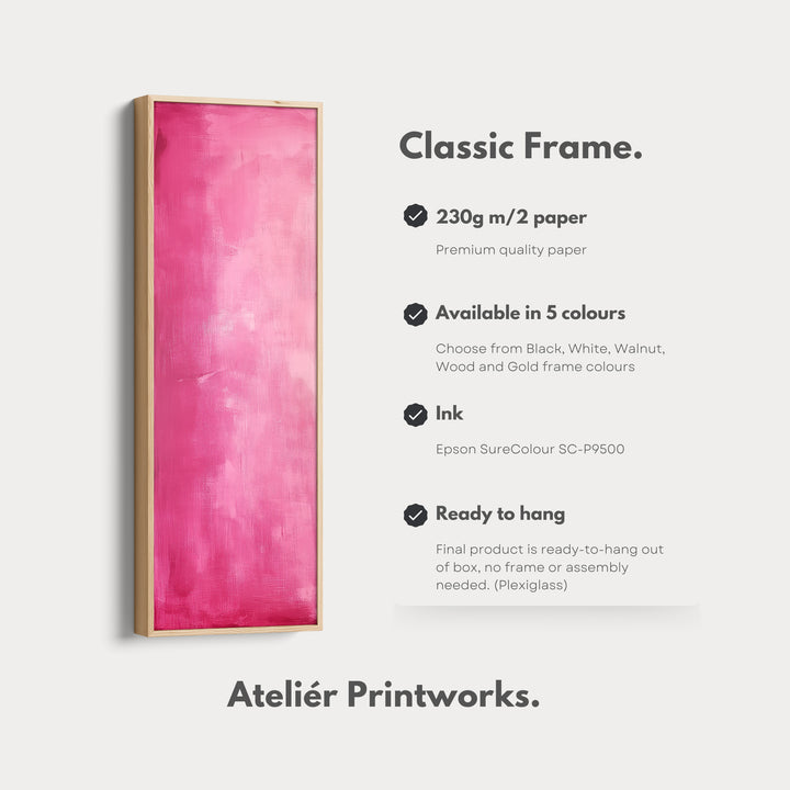 Vertical Wall Art Pink - Living Room Tall Long Narrow Vertical Wall Decor - V0127