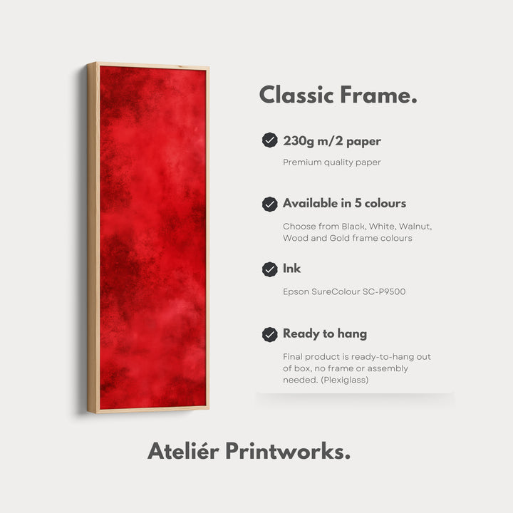 Minimalist Red Living Room Decor Vertical Wall Art - Tall Long Narrow Vertical - V0131