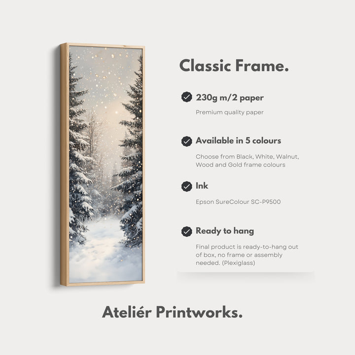 Winter Landscape Long Narrow Vertical Wall Art Large Canvas Wall Decor - V0135