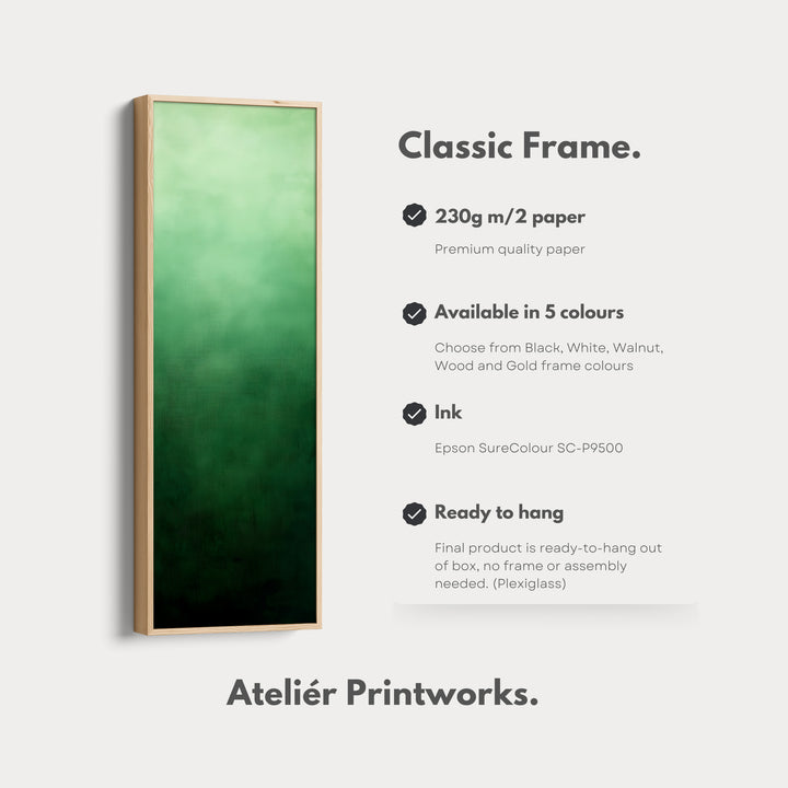 Minimalist Green Living Room Decor Vertical Wall Art - Tall Long Narrow Vertical - V0149
