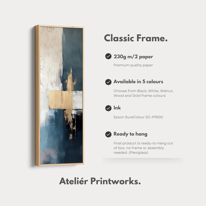 Minimalist Abstract Gold Long Vertical Wall Art - V0174