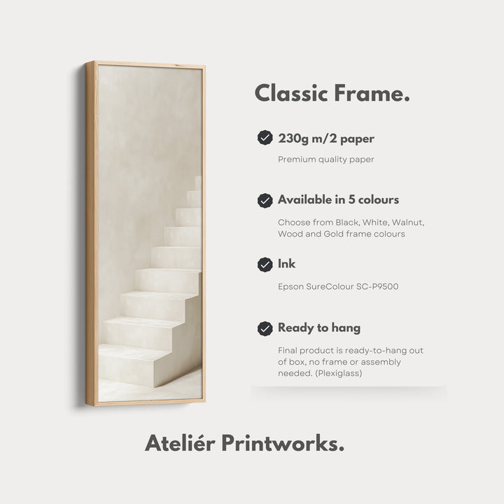 Minimalist Steps Long Tall Vertical Framed Canvas Wall Art - V0181