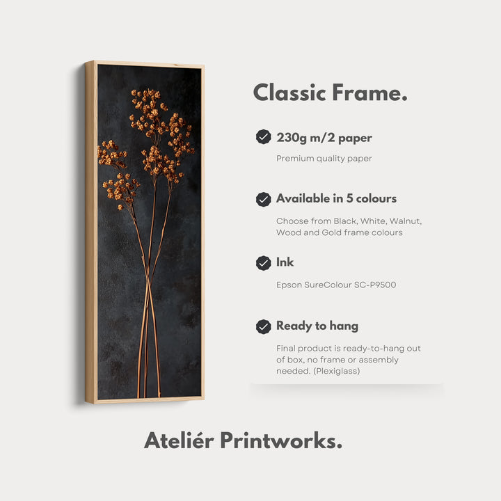 Vintage Wildflower Kitchen Tall Skinny Vertical Framed Canvas Decor - V0195