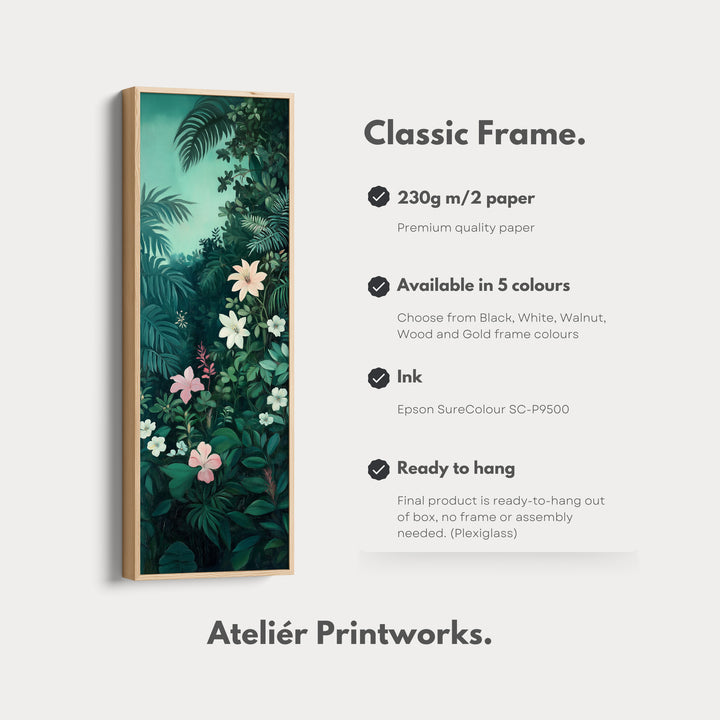 Tropical Jungle Tall Skinny Wall Decor Framed Canvas - V0208