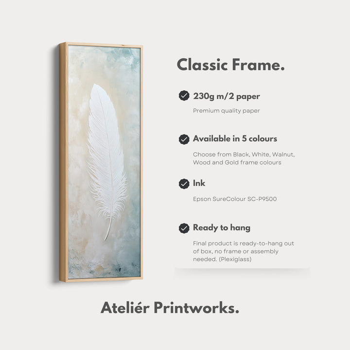 Hall Way Feather Large Vertical Long Skinny Wall Art - V0216