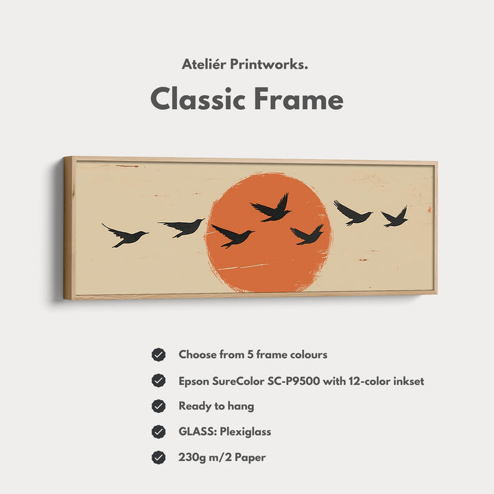 Minimalist Sunset Horizontal Wall Decor Long Narrow - H0248