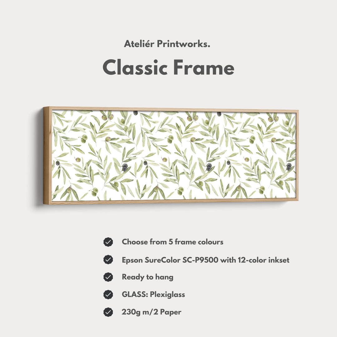 Olive Leaves Narrow Long Wall Decor - H0294