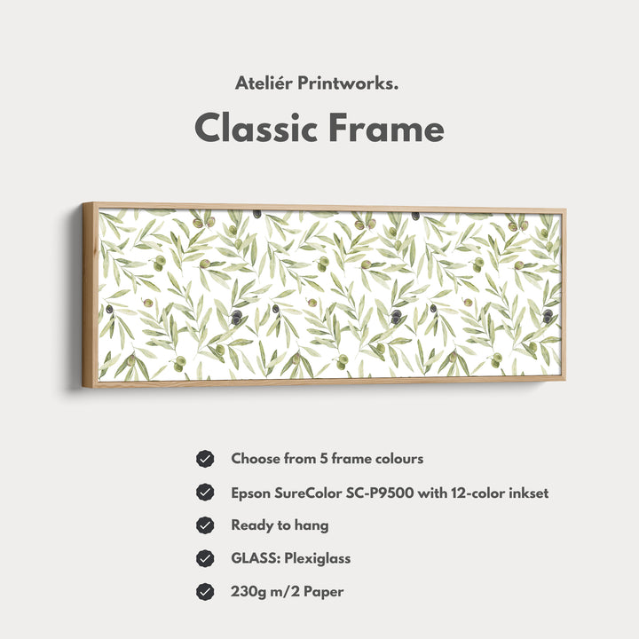 Olive Leaves Narrow Long Wall Decor - H0294