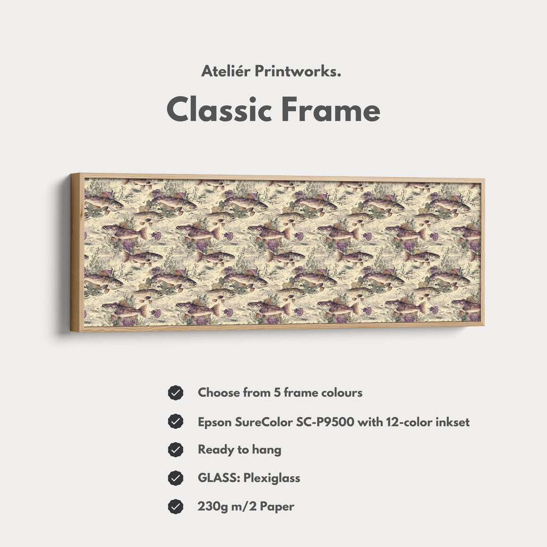 Vintage Fishing Slim Panoramic Narrow Wall Art - H0297