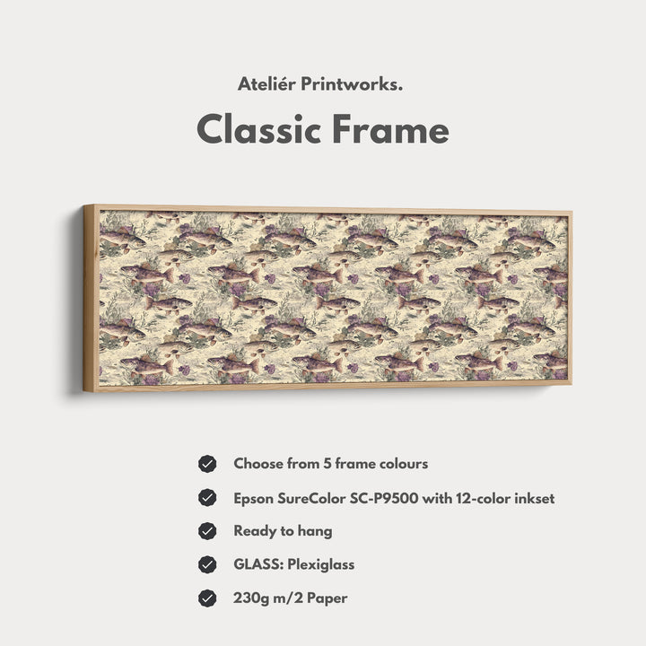 Vintage Fishing Slim Panoramic Narrow Wall Art - H0297
