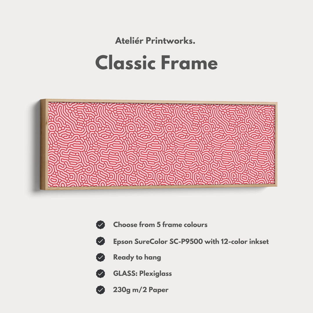 Red & Pink Organic Pattern Panoramic Long Wall Decor - H0338