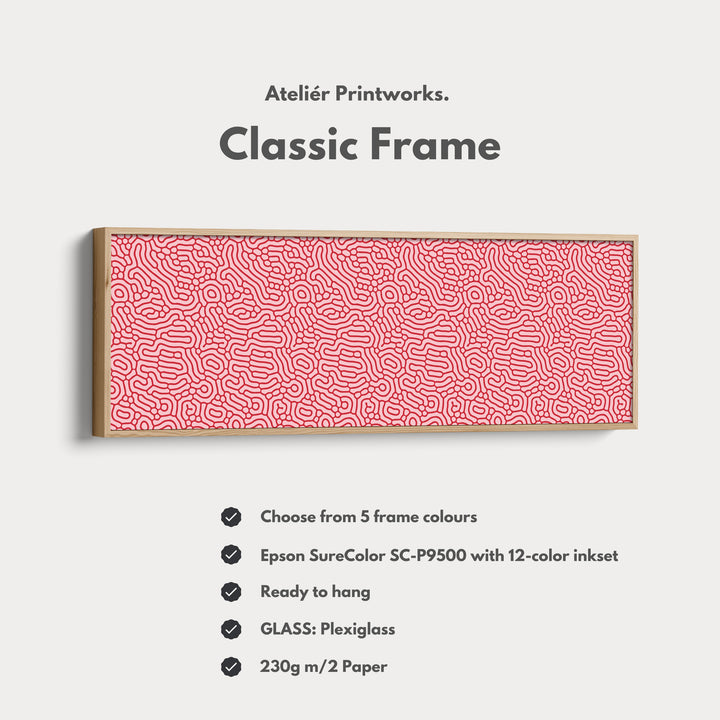 Red & Pink Organic Pattern Panoramic Long Wall Decor - H0338