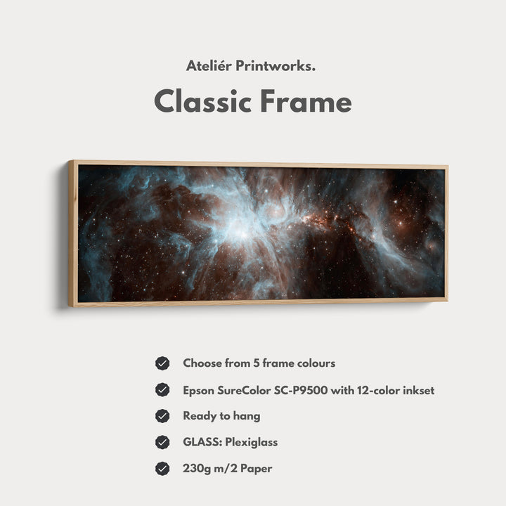 Large Framed Long Horizontal Canvas Hubble Nebula NASA Wall Art - H0383