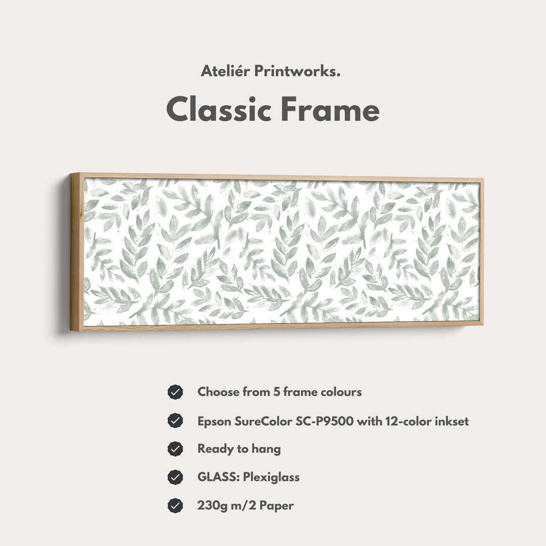 Sage Green Botanical Narrow Long Wall Decor - H0260