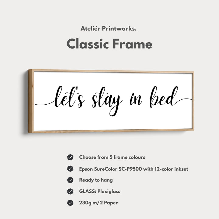 Guest Room Bedroom Above Bed Wall Art 'Let's Stay In Bed' - H0315