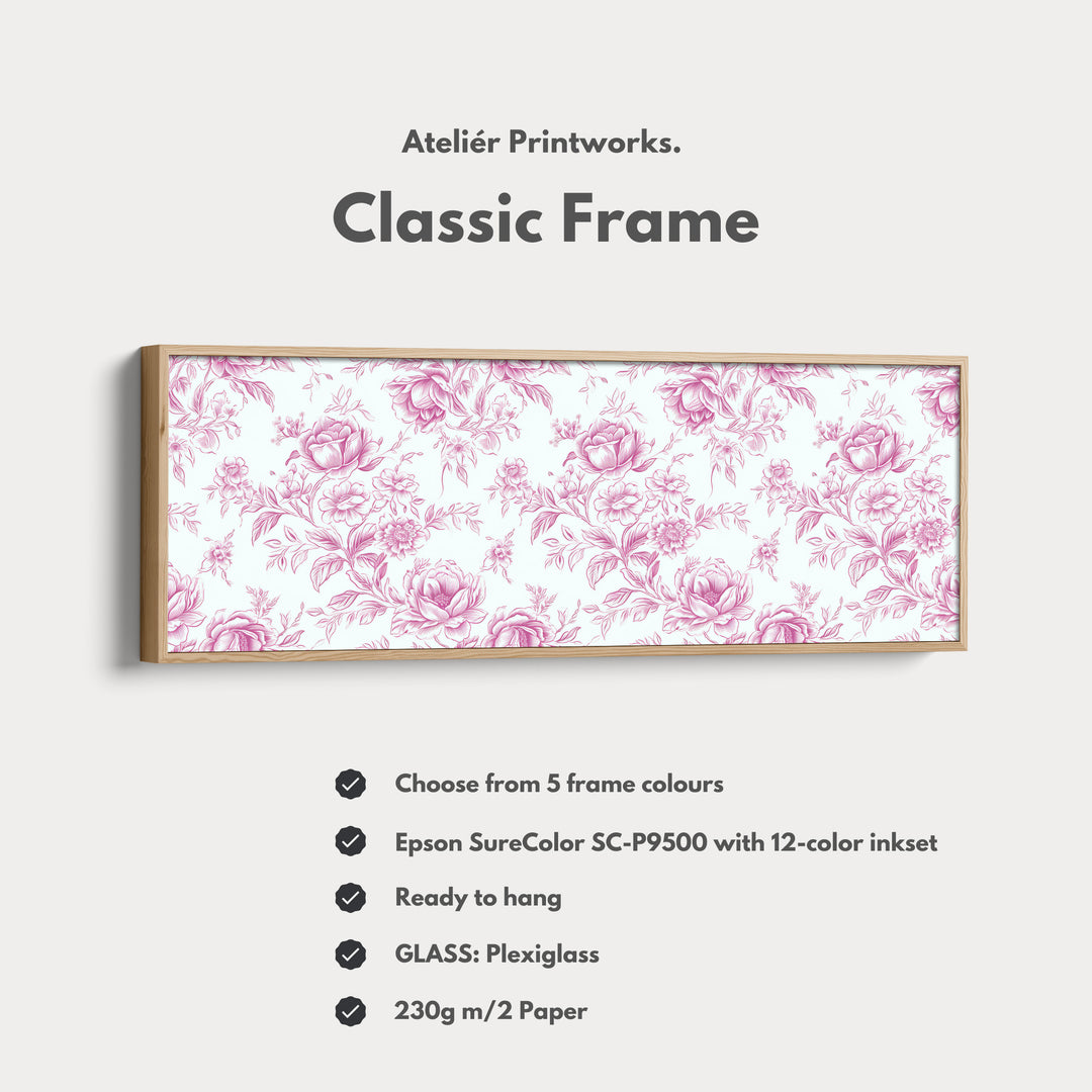 Above Bed Wall Decor Vintage Pink Floral Wall Art - H0258