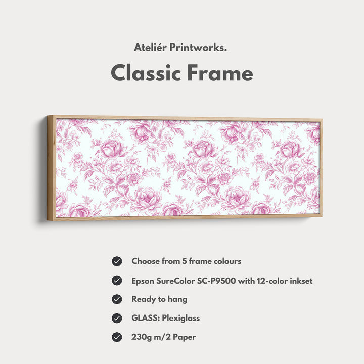 Above Bed Wall Decor Vintage Pink Floral Wall Art - H0258