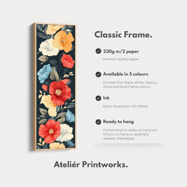 Red & Yellow Floral Long Vertical Wall Decor - V0237