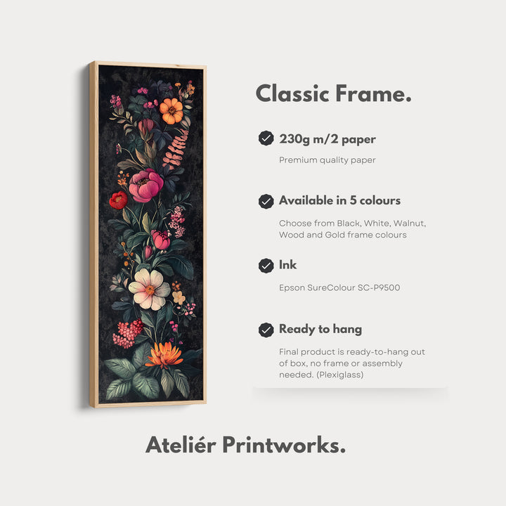 Floral Watercolor Vertical Long Wall Decor - V0254