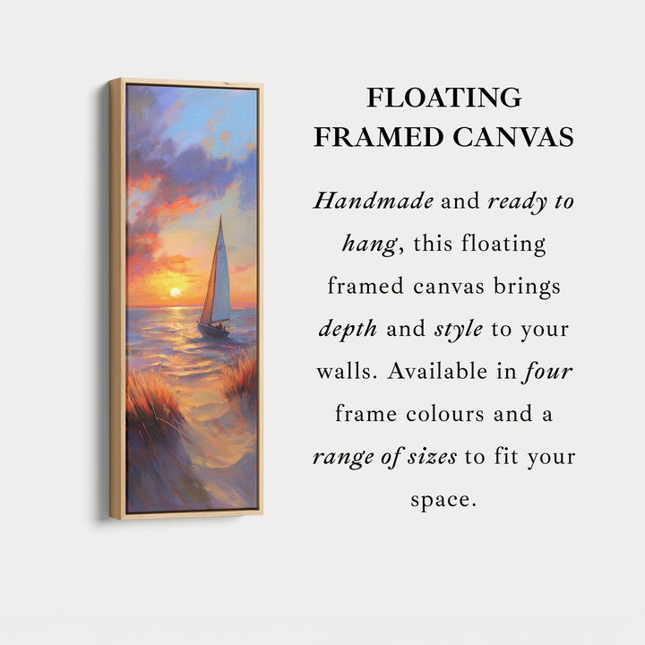 Sunset Sailing Boat Vertical Artwork