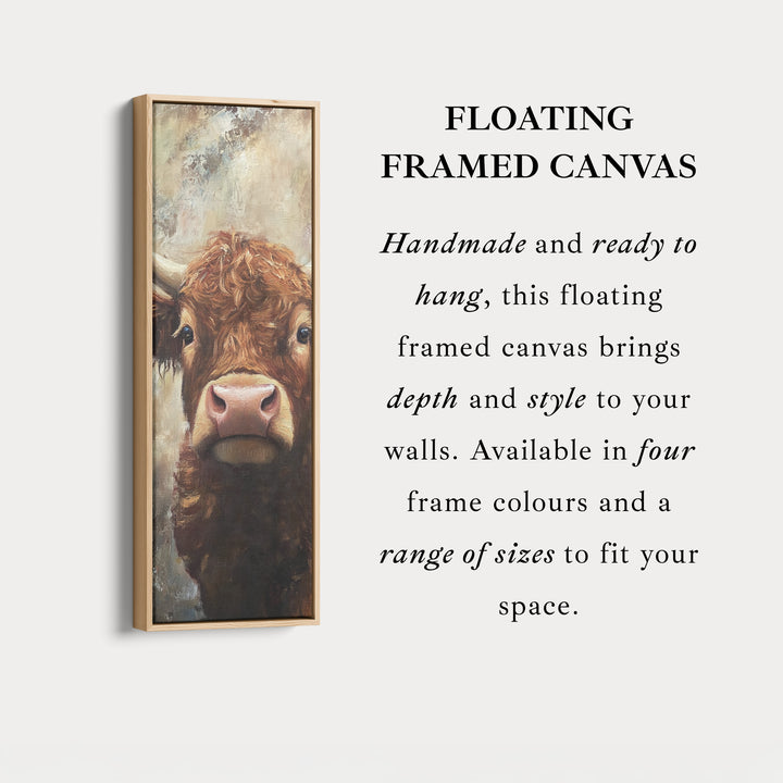 Highland Cow Vertical Wall Art Tall Skinny Artwork