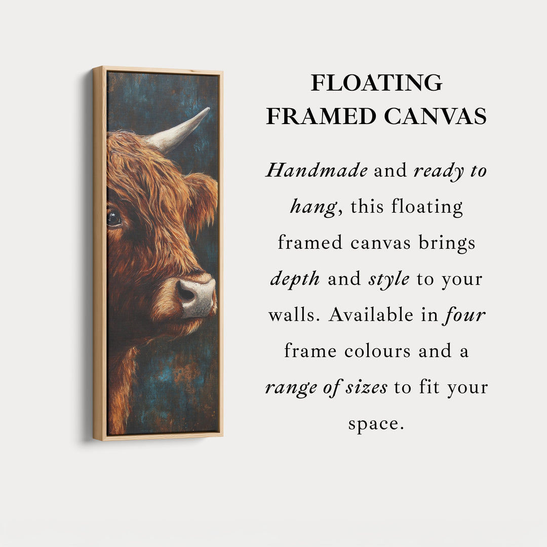Highland Cow Picture Vertical Wall Art Tall Narrow Artwork