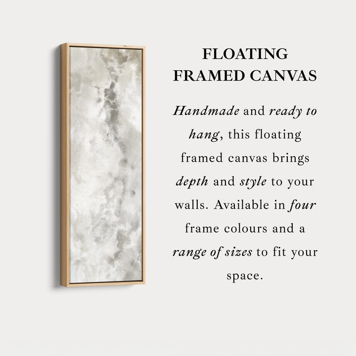 Large Long Narrow Canvas Wall Art - Beige & Grey
