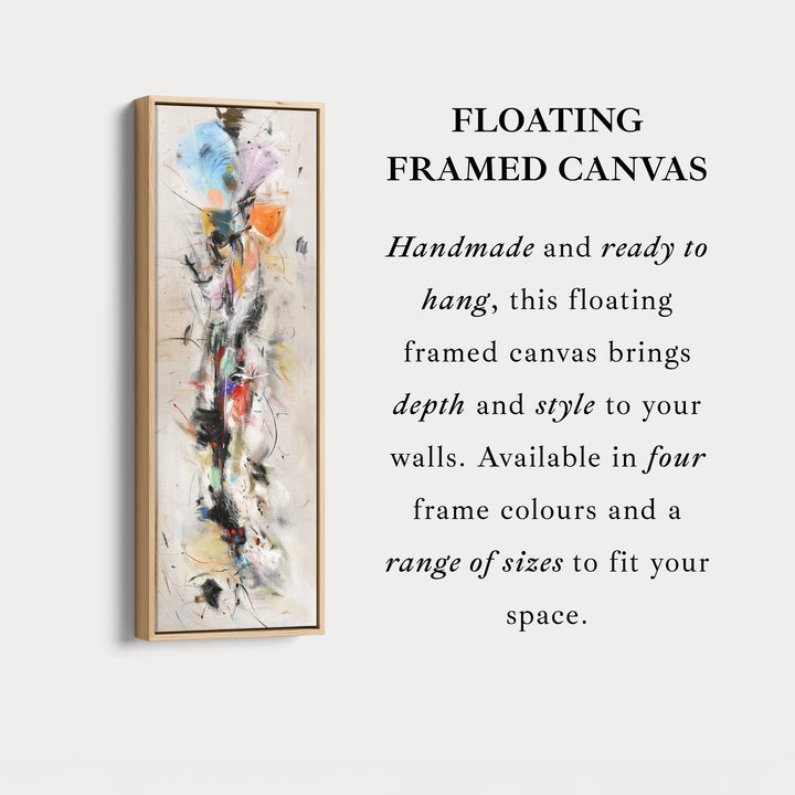 Long Narrow Vertical Colourful Abstract Large Canvas Wall Art