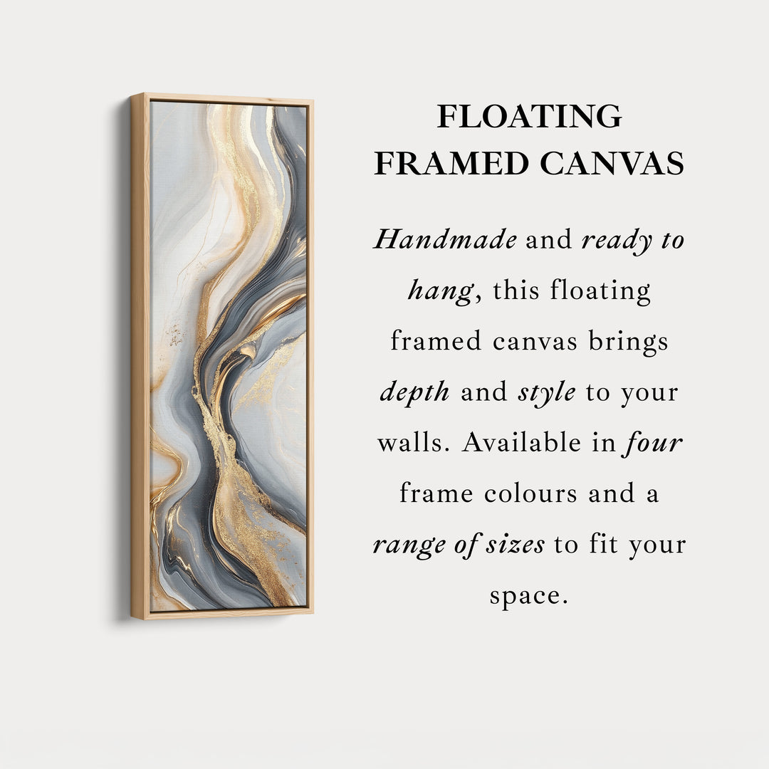 Gold & Gray Large Wall Canvas Long Vertical Wall Art