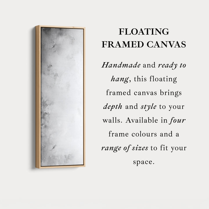 Large Framed Canvas Picture - Vertical Grey & White Abstract