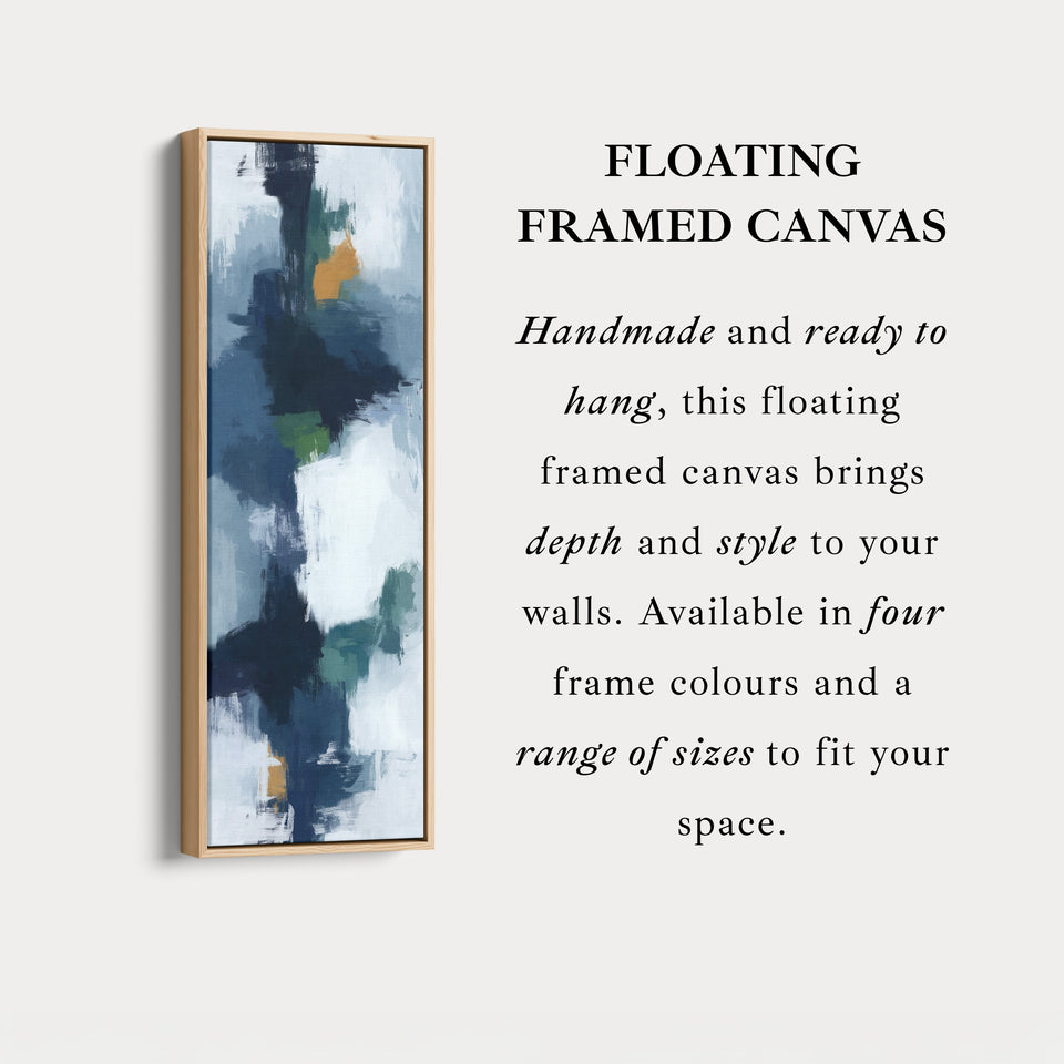 Vertical Wall Art Navy Green Long Vertical Canvas For Hallway